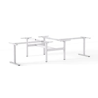 Agile Fixed Round 2-Person Double-sided Desk 90° Desk and Return - Frame Only