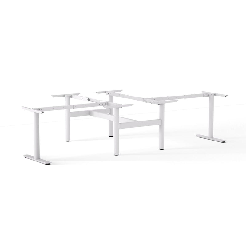 Agile Fixed Round 2-Person Double-sided Desk 90° Desk and Return - Frame Only
