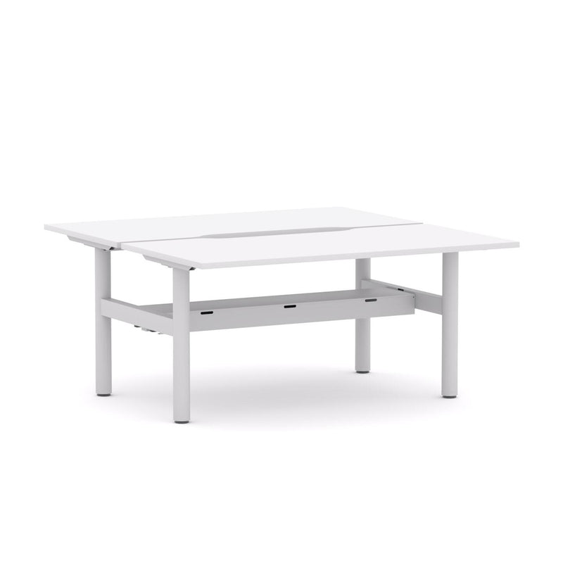 Agile Fixed Round 2-Person Double-sided Desk Workstation