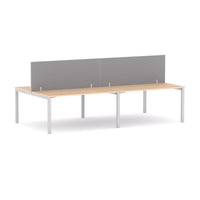 Axis 4 User Double-Sided Desks, 50x50mm Square Leg Design. Includes: Edge25 Screen