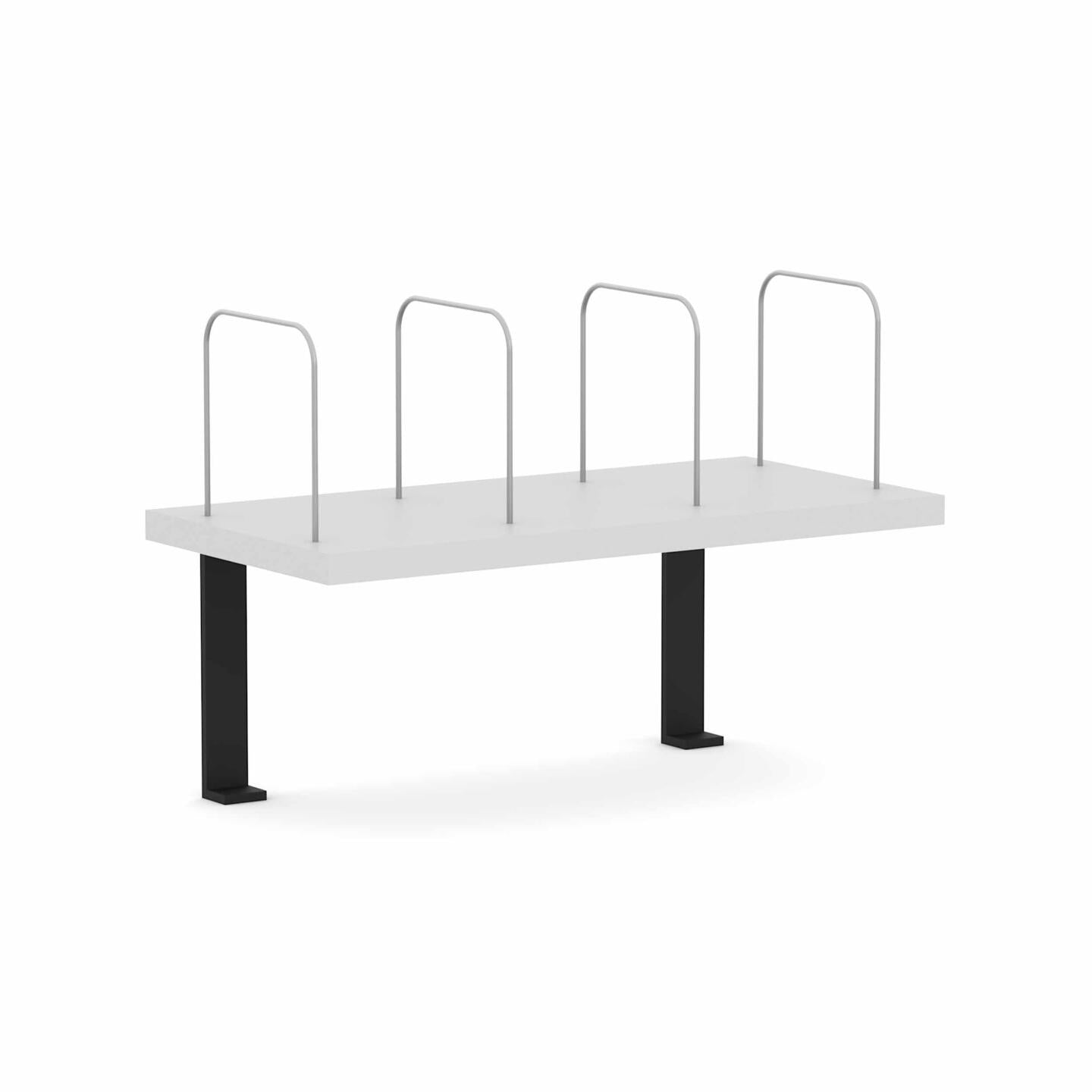 Desk-Mount Shelf 600Wx300Dx270Hmm withBrackets to Suit Axis and Anvil Desk Rails
