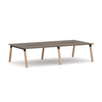 Plantation 4-Person Double-sided Desk Workstation Oak