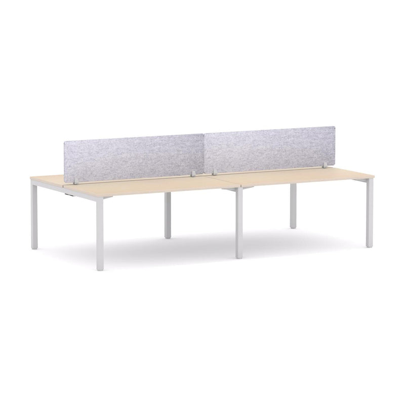 Axis 4 User Double-Sided Desks, 50x50mm Square Leg Design. Includes: AcoustiQ Screen