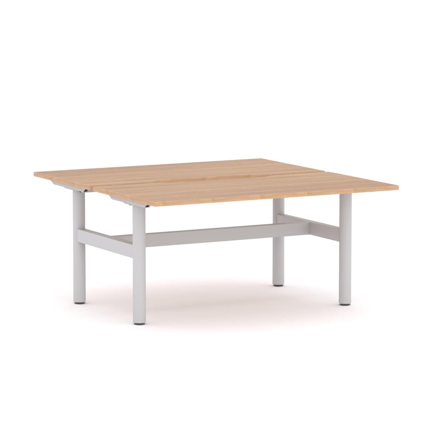 Agile Fixed Round 2-Person Double-sided Desk Workstation