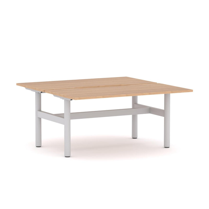 Agile Fixed Round 2-Person Double-sided Desk Workstation