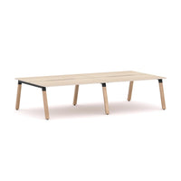 Plantation 4-Person Double-sided Desk Workstation Oak