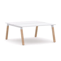 Plantation 2-Person Double-sided Desk Workstation Oak
