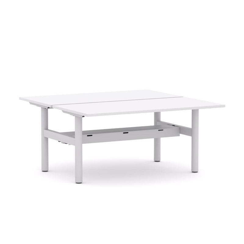Agile Fixed Round 2-Person Double-sided Desk Workstation