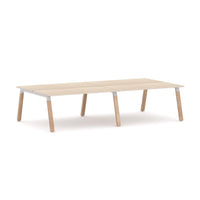 Plantation 4-Person Double-sided Desk Workstation Oak