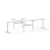 Agile Fixed Round 2-Person Double-sided Desk 90° Desk and Return - Frame Only
