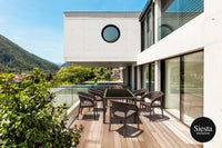 Tahiti 6 Seater Resin Rattan Dining Setting with Panama Chair