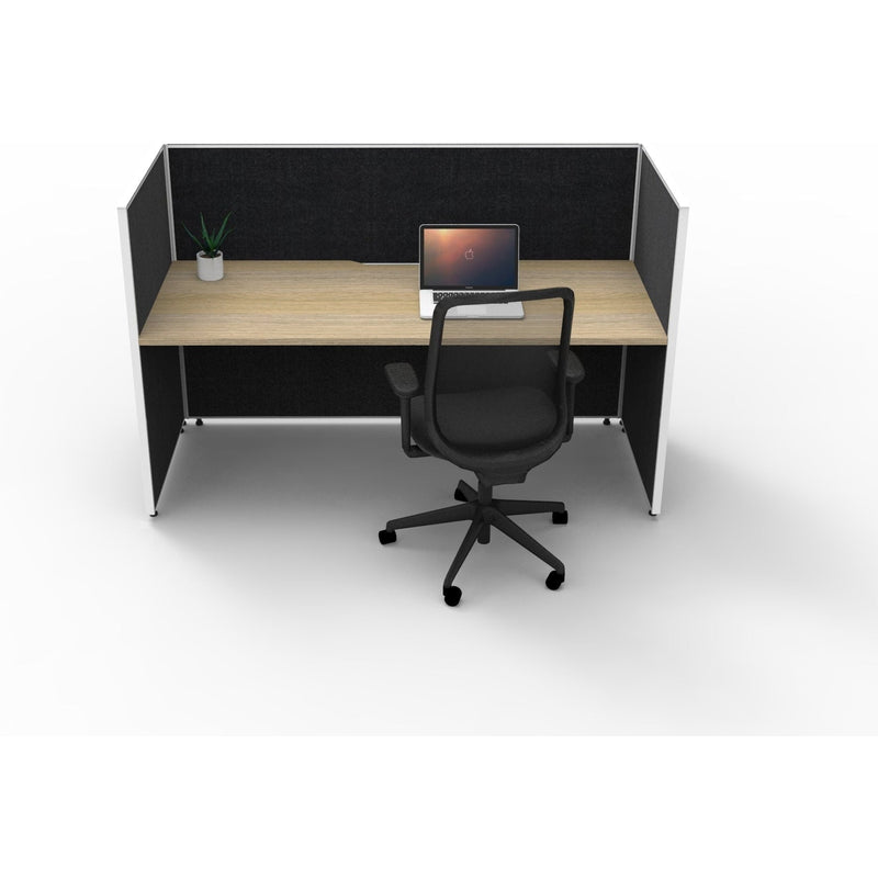 SHUSH30 Workstation - 1 Person - Screen Hung Top - Oak