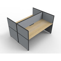 SHUSH30 Double Sided Workstation - 2 Person - Screen Hung Tops - Oak