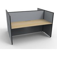 SHUSH30 Double Sided Workstation - 2 Person - Screen Hung Tops - Oak