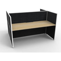 SHUSH30 Double Sided Workstation - 2 Person - Screen Hung Tops - Oak