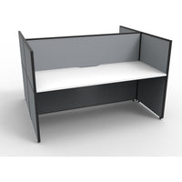 SHUSH30 Double Sided Workstation - 2 Person - Screen Hung Tops - White