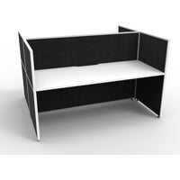 SHUSH30 Double Sided Workstation - 2 Person - Screen Hung Tops - White
