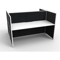 SHUSH30 Double Sided Workstation - 2 Person - Screen Hung Tops - White