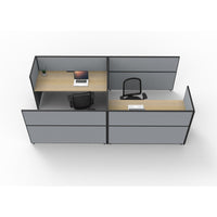 SHUSH30 Cubicle Workstation - 2 Person - Oak