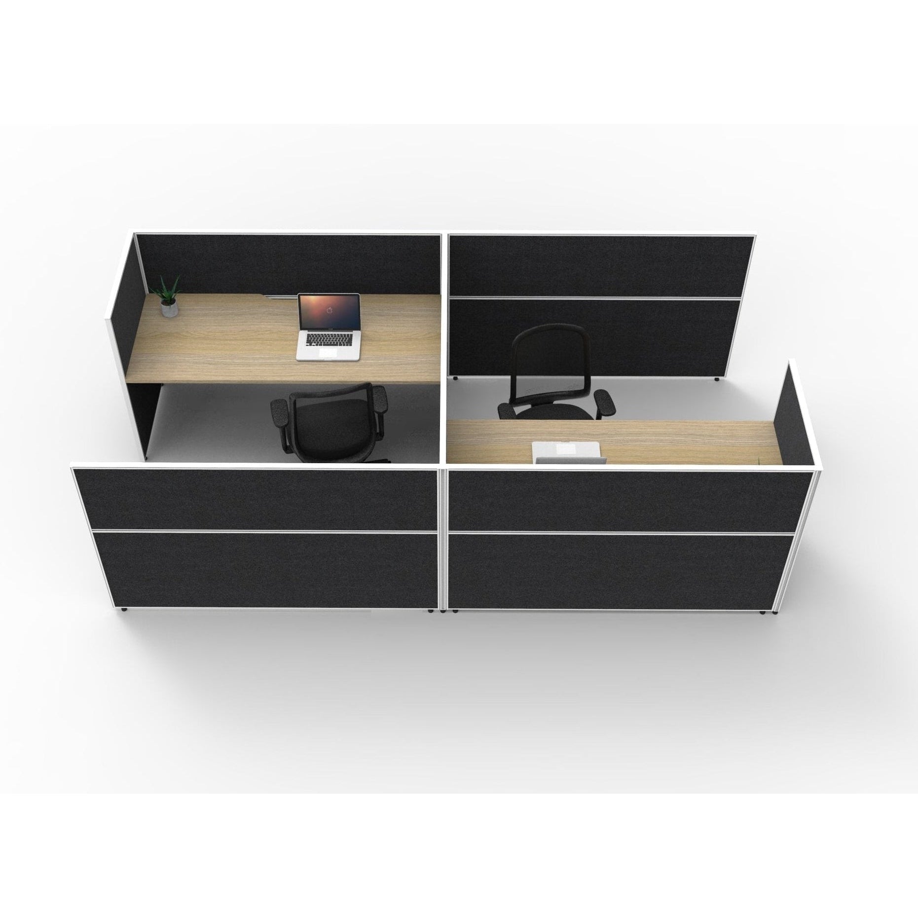 SHUSH30 Cubicle Workstation - 2 Person - Oak