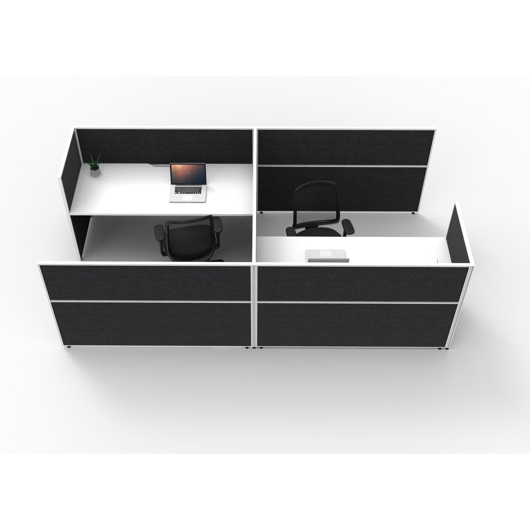 SHUSH30 Cubicle Workstation - 2 Person - White