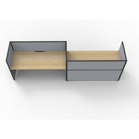 SHUSH30 Workstation - 2 Person 'S' Configuration - Oak