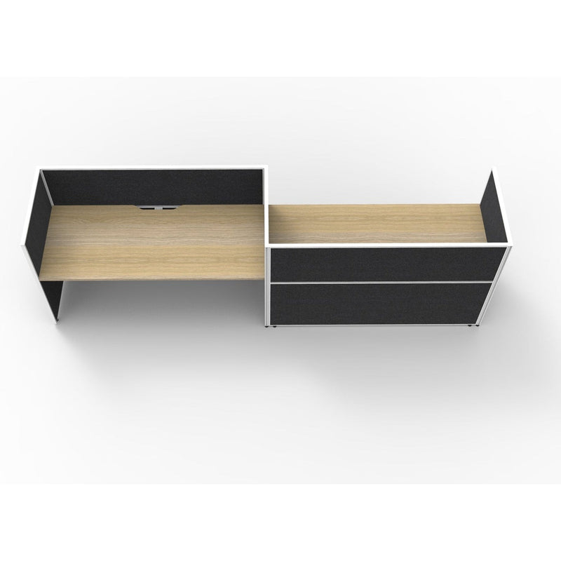 SHUSH30 Workstation - 2 Person 'S' Configuration - Oak