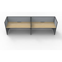 SHUSH30 Workstation - 2 Person - Screen Hung Tops - Oak