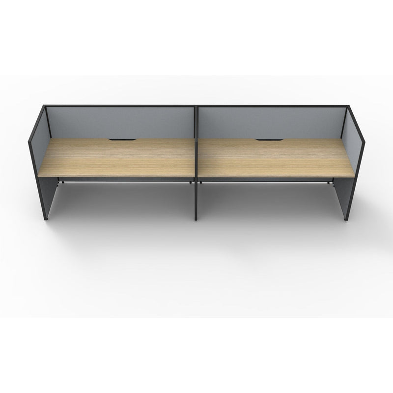 SHUSH30 Workstation - 2 Person - Screen Hung Tops - Oak