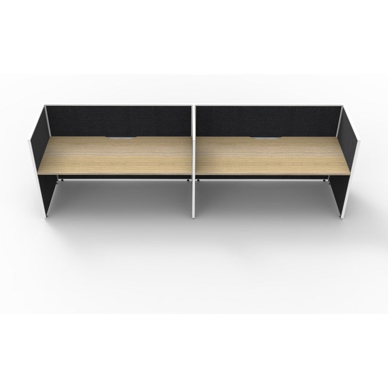 SHUSH30 Workstation - 2 Person - Screen Hung Tops - Oak