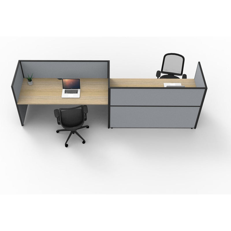 SHUSH30 Workstation - 2 Person 'S' Configuration - Oak