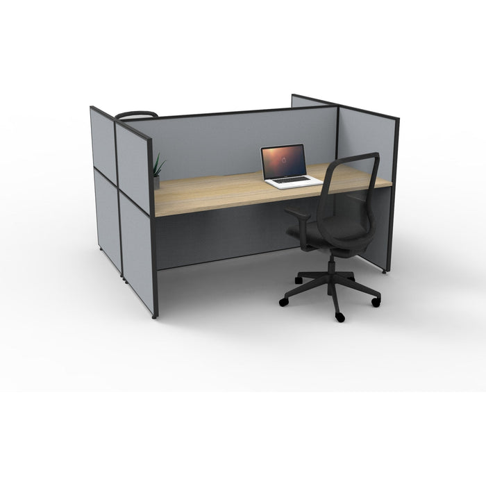 SHUSH30 Double Sided Workstation - 2 Person - Screen Hung Tops - Oak