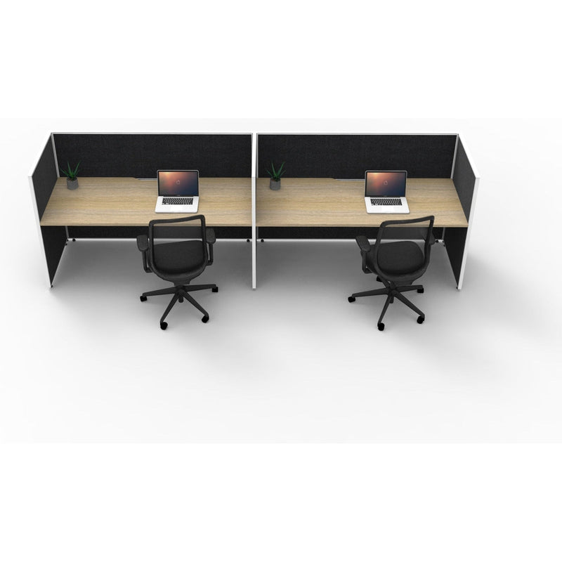 SHUSH30 Workstation - 2 Person - Screen Hung Tops - Oak