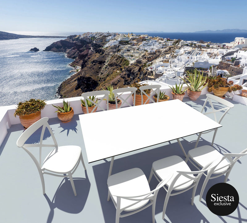 9 Piece Balcony Setting with Cross Chairs