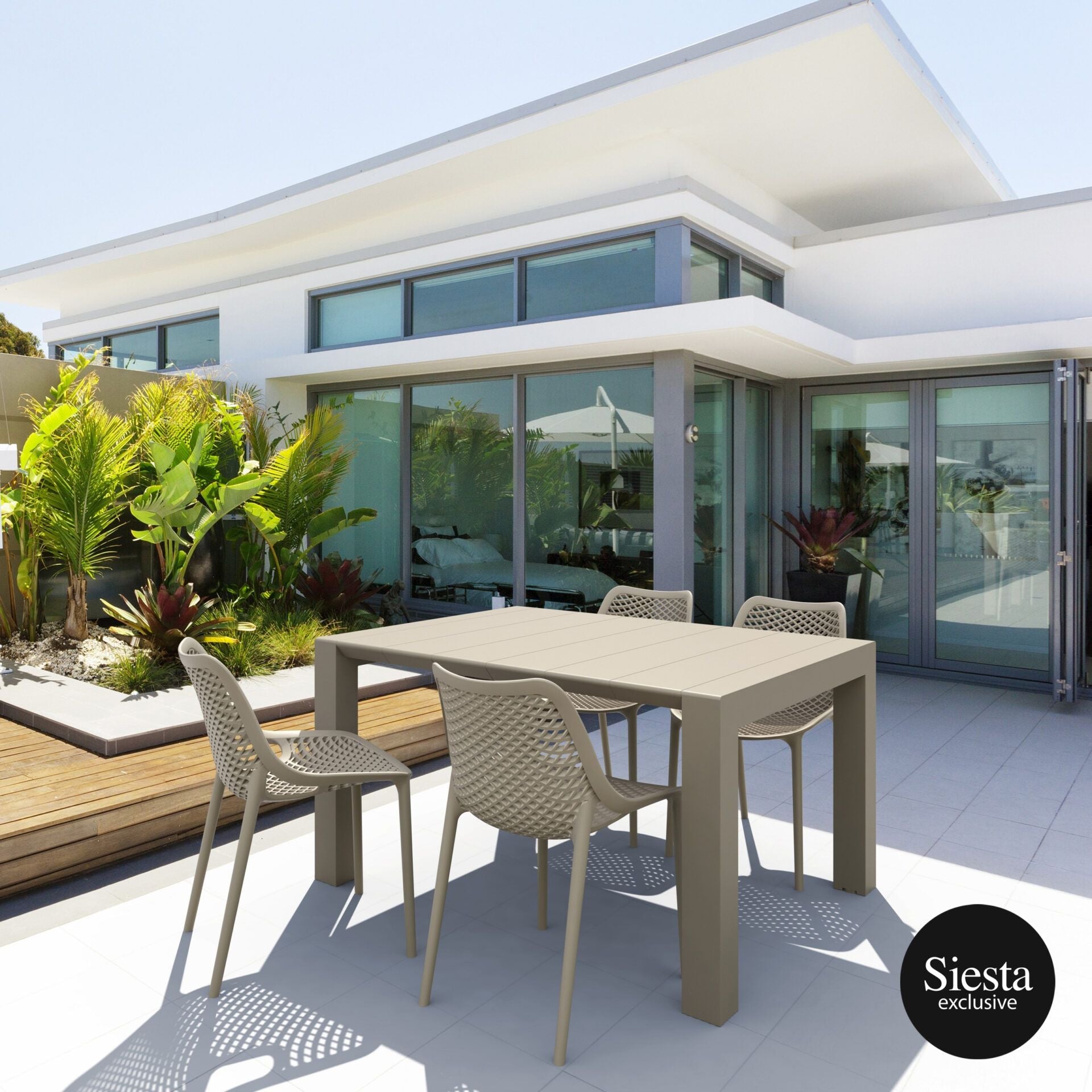 Vegas Table 4 Seater Outdoor Dining Setting with Air Chair