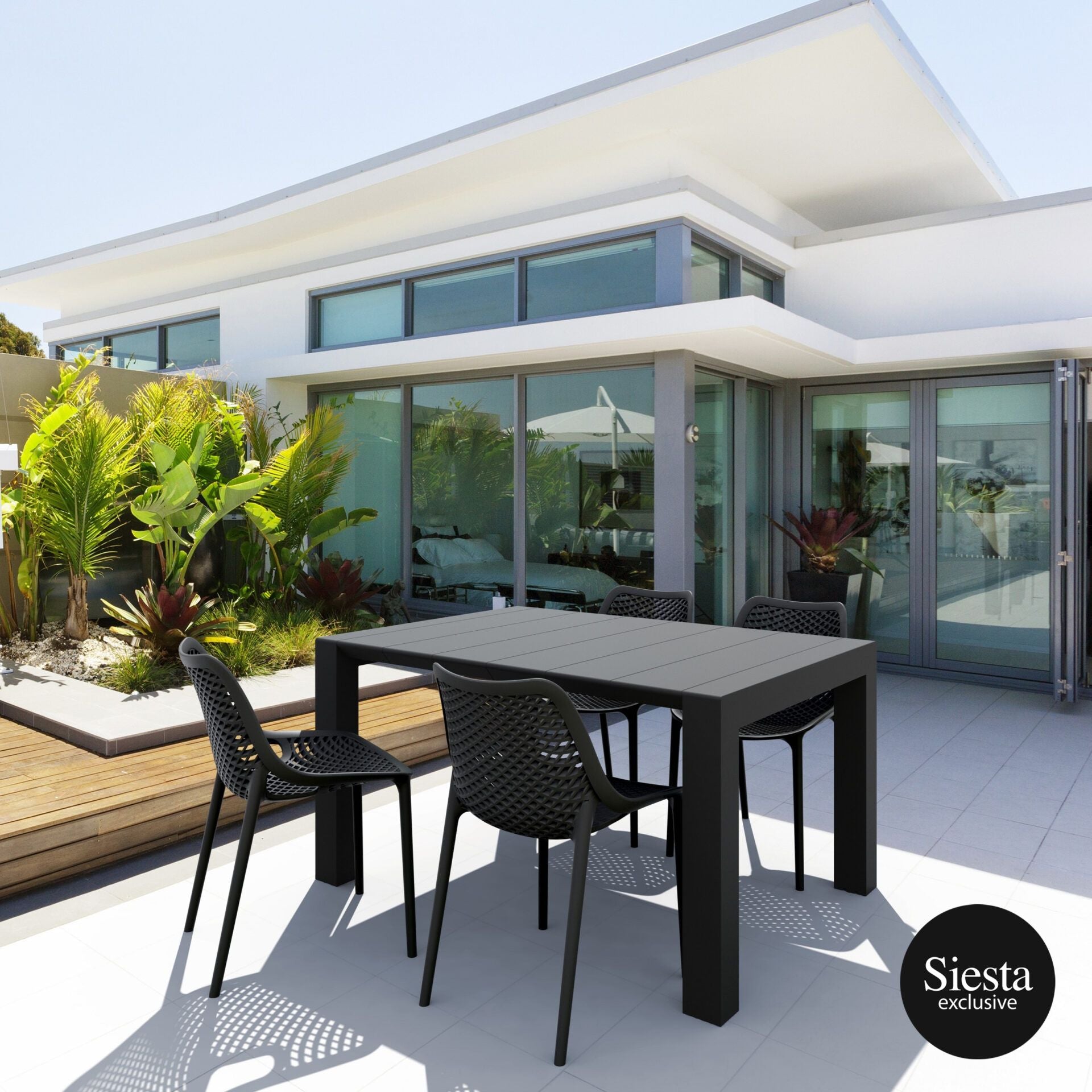 Vegas Table 4 Seater Outdoor Dining Setting with Air Chair