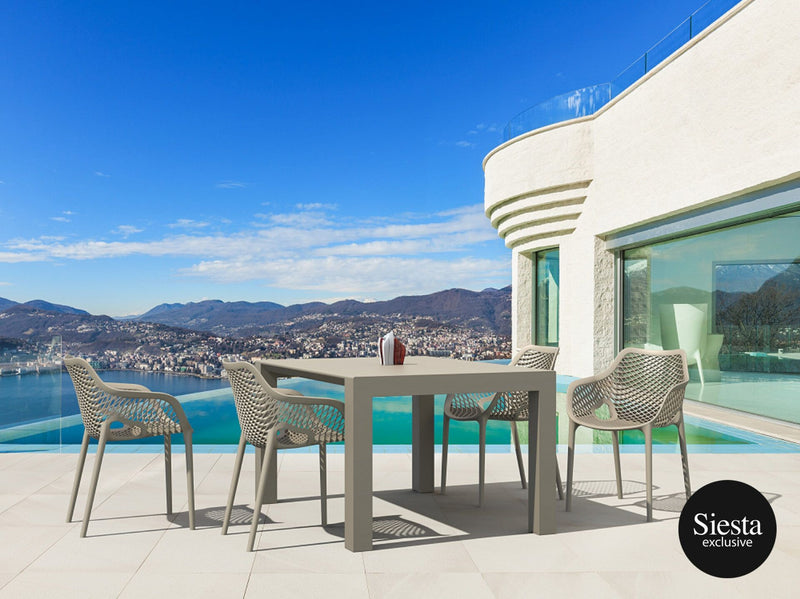 Vegas Table 4 Seater Outdoor Dining Setting with Air XL Armchair