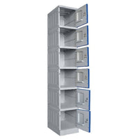 ABS Plastic Lockers 6 Doors Single Bank