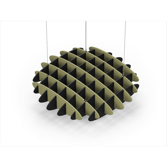 Acoustic Ceiling Sound Trap - 1200mm x 1200mm Round - Banana Green | Black