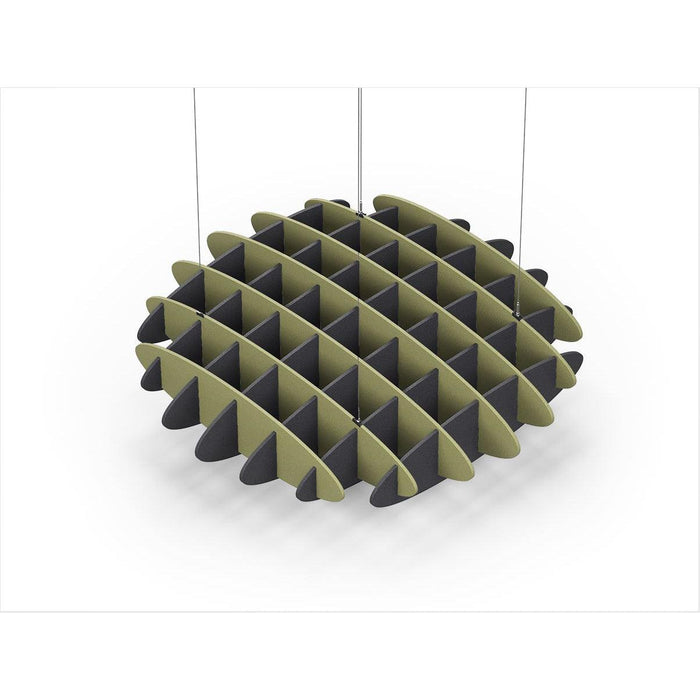 Acoustic Ceiling Sound Trap - 1200mm x 1200mm Round - Banana Green | Charcoal Grey