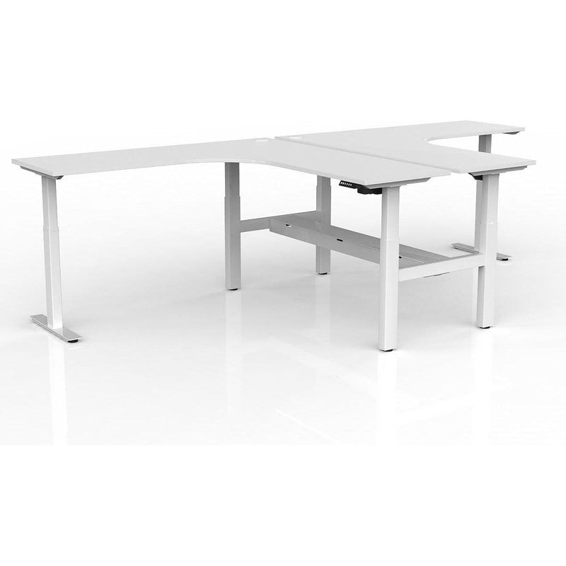 Agile Electric 2-Column 90° Shared Workstation - Cable Tray