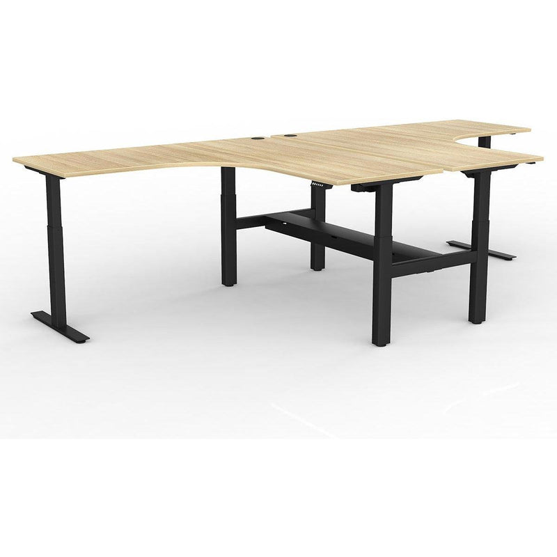 Agile Electric 2-Column 90° Shared Workstation - Cable Tray