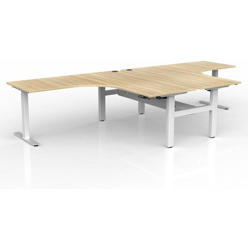 Agile Electric 2-Column 90° Shared Workstation - Cable Tray