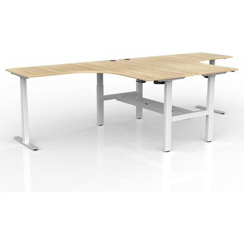 Agile Electric 2-Column 90° Shared Workstation - Cable Tray