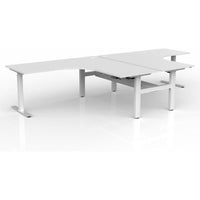 Agile Electric 2-Column 90° Shared Workstation - Cable Tray