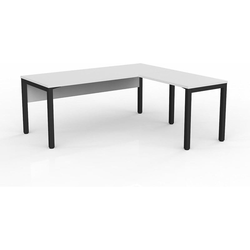 Axis Desk with Return and Modesty - White Worktop