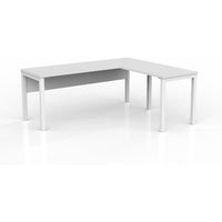 Axis Desk with Return and Modesty - White Worktop