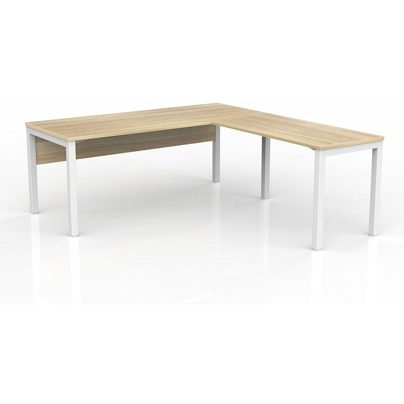 Axis Desk with Return and Modesty - New Oak Worktop