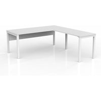 Axis Desk with Return and Modesty - White Worktop
