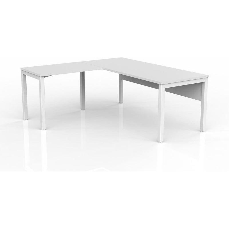 Axis Desk with Return and Modesty - White Worktop